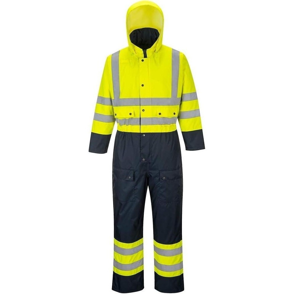 Portwest Men's 4XL Contrast Winter Coverall Yellow Navy Waterproof Insulated NWT